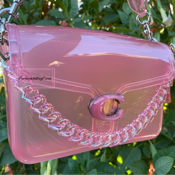 TikTok Famous PINK PEACH Jelly TRIPLE HEARTS Resin Bag Strap Novelty Bag Chain - Picture 9 of 14